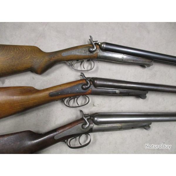 Lot de 3 Fusils HUSQVARNA mod�le 1877, Cal 12, � 1 euro sans prix de r�serve!!!