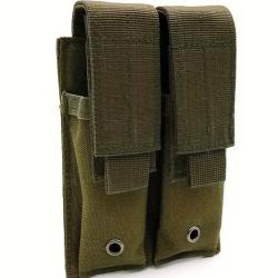 Porte chargeur double tactique - Kaki - Velcro - Pour arme de poing - Livraison gratuite
