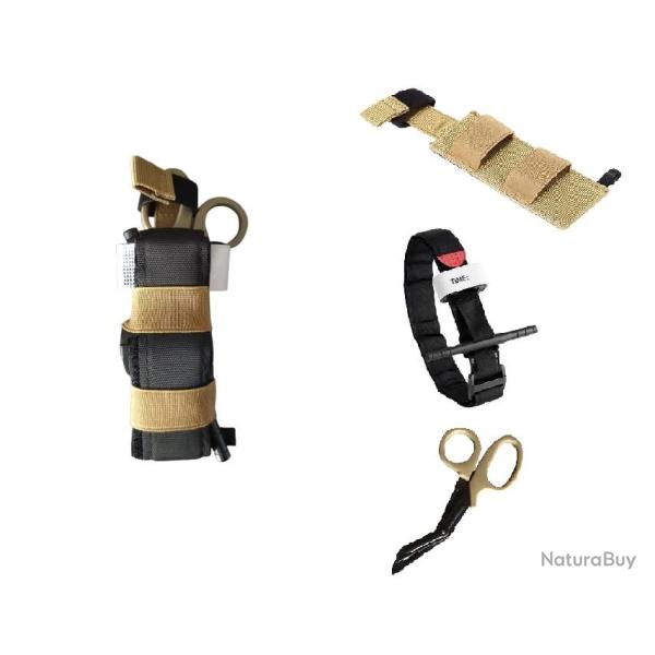 Ensemble Garrot + Porte-garrot universel beige + ciseaux m�dicaux beige - Livraison gratuite