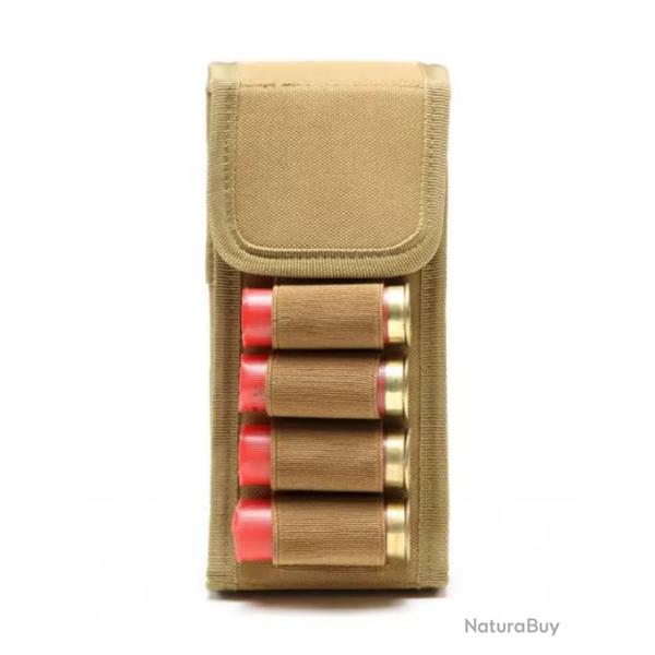 Pochette tactique Beige/TAN 16 munitions calibre 12 - Livraison gratuite