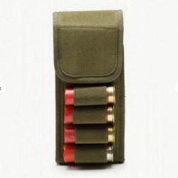 Pochette tactique kaki 16 munitions calibre12 - Livraison gratuite