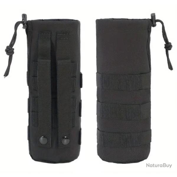 Sacoche porte bouteille-gourde tactique noire - Livraison gratuite