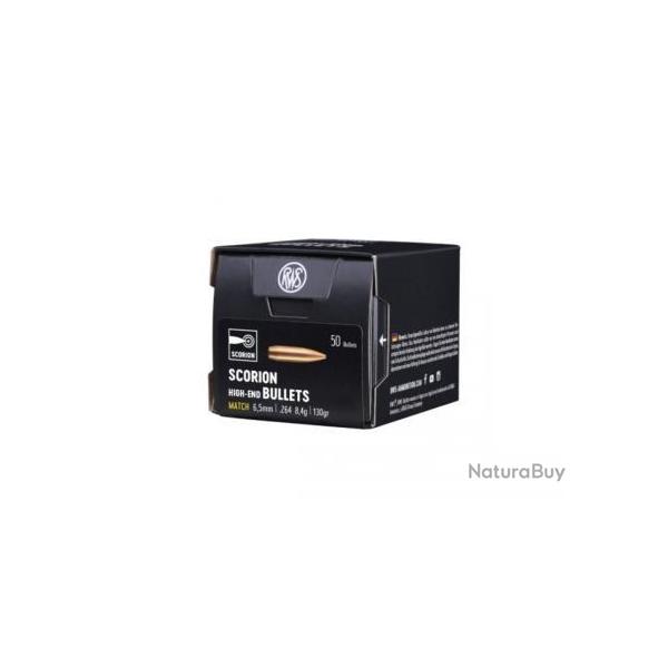 50 OGIVES RWS CAL 6.5 MM 130GR SCORION