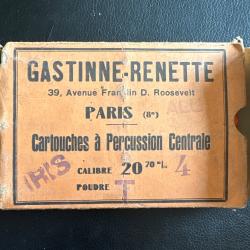 ANCIIENNE BOITE ET CARTOUCHES GASTINNE RENETTE CALIBRE 20