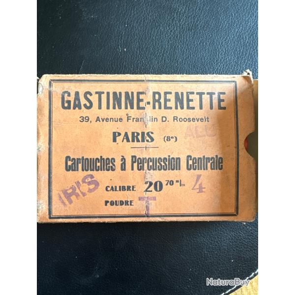 ANCIIENNE BOITE ET CARTOUCHES GASTINNE RENETTE CALIBRE 20