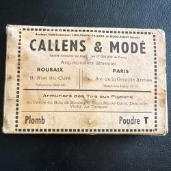 ANCIIENNE BOITE ET CARTOUCHES CALLENS ET MOD&eacute; CALIBRE 20