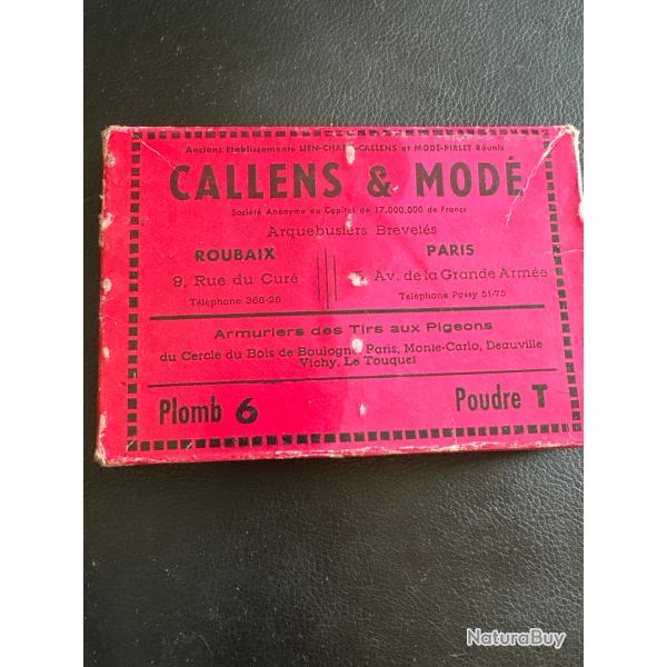ANCIIENNE BOITE ET CARTOUCHES CALLENS ET MODE CALIBRE 20  3