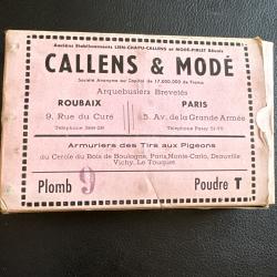 ANCIIENNE BOITE ET CARTOUCHES CALLENS ET MODE CALIBRE 20  9