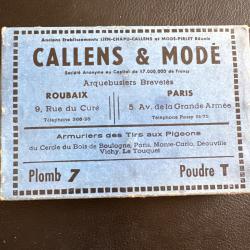 ANCIIENNE BOITE ET CARTOUCHES CALLENS CALIBRE 20