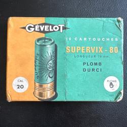 ANCIIENNE BOITE ET CARTOUCHES SUPERVIX CALIBRE 20
