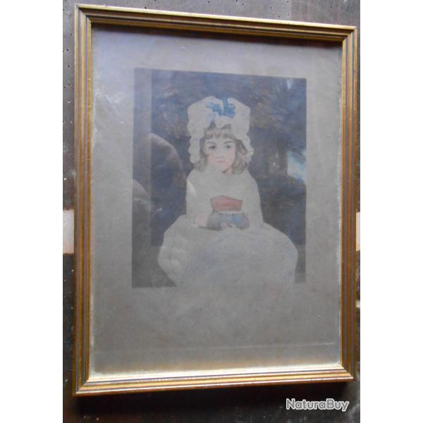 gravure portrait de petite fille
