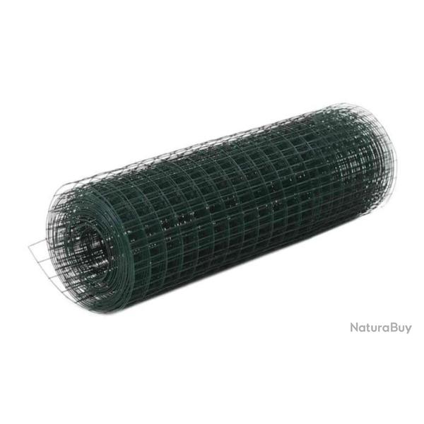 Grillage acier PVC vert 10x0,5 m maille carr�e protection ext�rieur