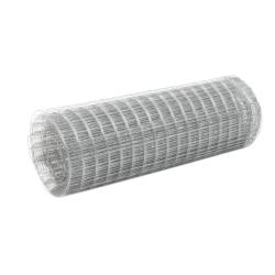 Grillage acier PVC argent&eacute; 10x0,5 m maille carr&eacute;e protection ext&eacute;rieur