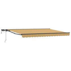 Cadre de store manuel avec LEDs Jaune et Gris 4 &times; 3,5 m