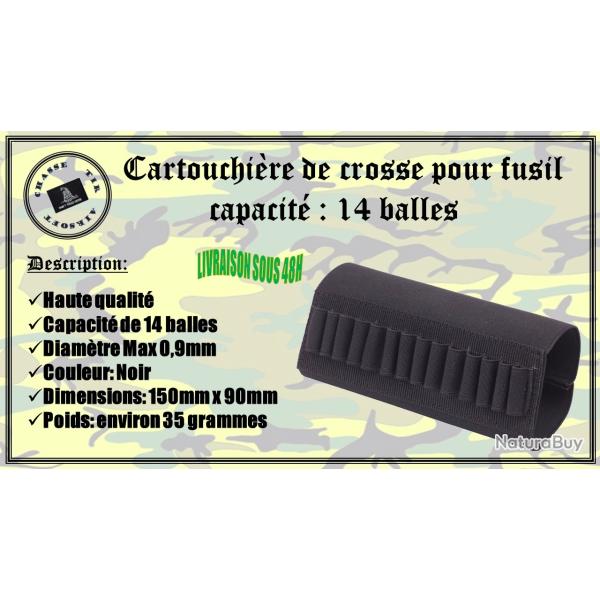 Cartouchi�re de crosse pour fusil de capacit� de 14 balles