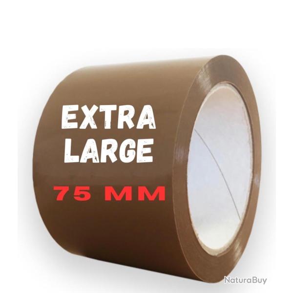 Lot de 6 Rouleaux Adh�sif Extra Large Marron Emballage 75 mmX100 m