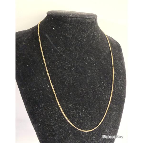 Chaine or massif 18 carats - maille gourmette - 47 cm - collier France