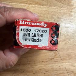 800 PCS HORNADY GAS CHECKS REF:7020  6 MM CALIBER