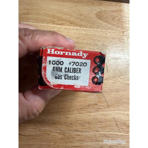 800 PCS HORNADY GAS CHECKS REF:7020  6 MM CALIBER