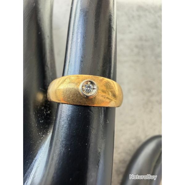 Bague solitaire or 18 carats diamant - taille 52