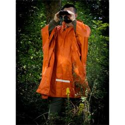 Poncho de chasse avec capuche orange