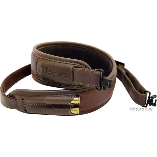 BRETELLE BLASER CUIR MARRON.