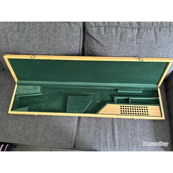 Raret� coffret long en bois blond pour deux armes �
