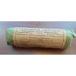 Pansements aseptiques compresses militaires fran&ccedil;ais TYPE C - SSA - neufs