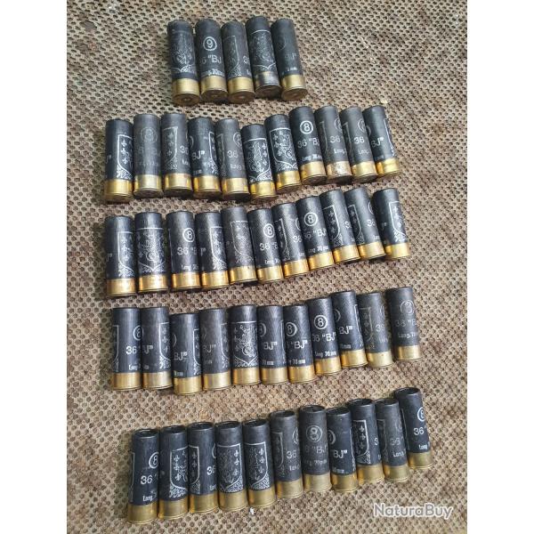 lot de 49 cartouches 12/70 MARY ARM � BJ et 36 g de plomb N�8 (44) et N�9 (5)