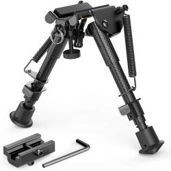 BIPIED FIXE CARBONE 5 POSITIONS REPLIABLE 15 A 22CM FIXATION GRENADIERE ET WEAVER/PICATINNY