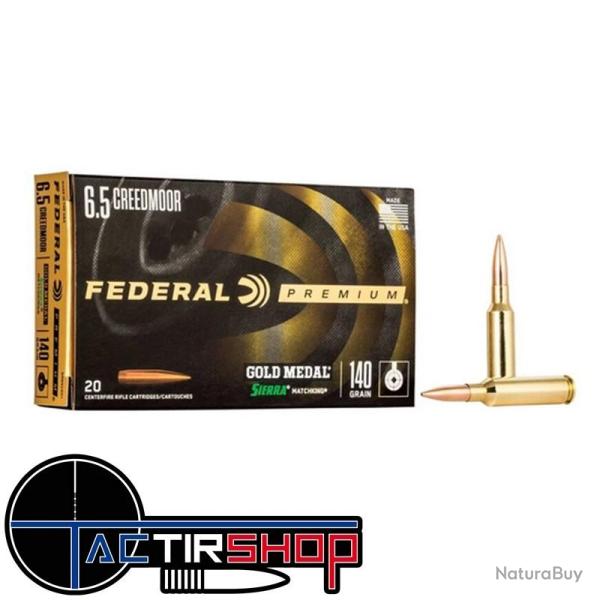 Munitions Fed�ral Gold Medal Sierra MatchKing 6,5 Creedmoor 140 Gr par 20