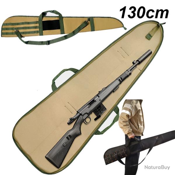 Sac Fusil 130cm �tui Tactique Molle 600D Rembourr� Transport Arme Chasse Tir Bandouli�re Kaki