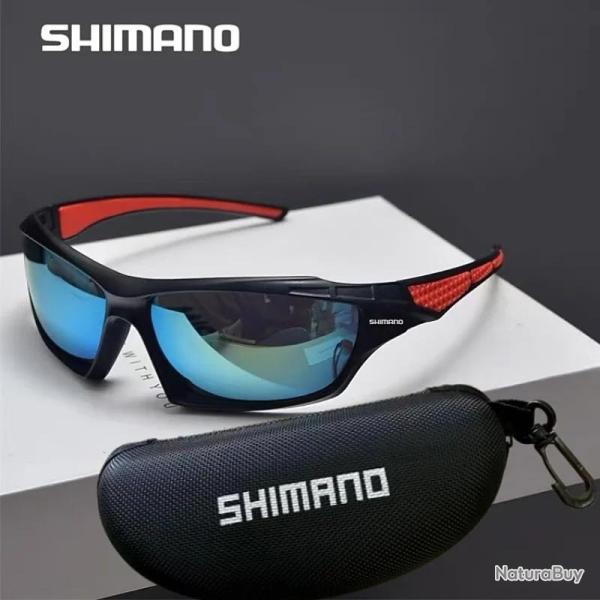 SHIMANO Lunettes de Soleil Polarise UV400 Cyclisme Peche, Modele: Bleu