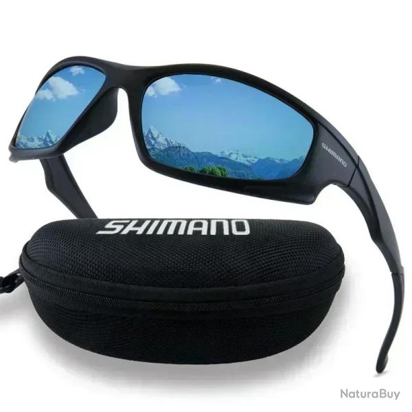 SHIMANO Lunettes de Soleil Polarise UV400 Cyclisme Peche, Modele: Blue