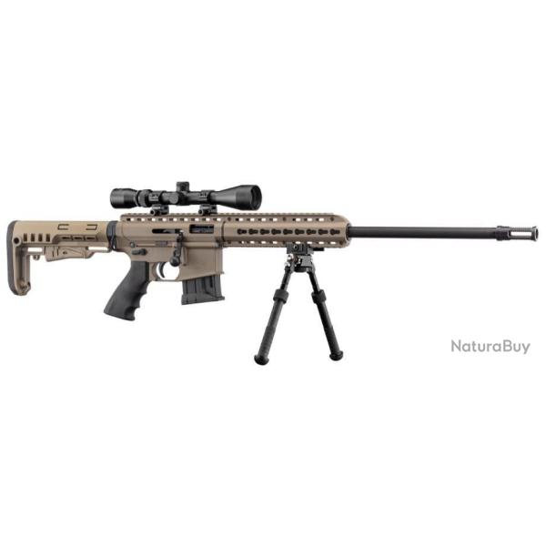 PACK Carabine PALLAS BA-15 TAN - 22LR  Bipied + Lunette + silencieux + Housse + Chargeur Suppl�menta