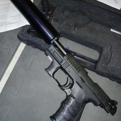 CAT B1 pistolet 22LR WALTHER P22QIL avec laser int&eacute;gr&eacute;  + adaptateur silencieux + mod&eacute;rateur SAK