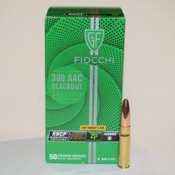 boite 50 cartouches Fiocchi cal 300 Blackout FMJ 200 grains subsonic