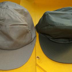 LOT DE 2 CASQUETTES KAKI ET BEIGE POUR ADULTE  100 % COTON , GRANDE TAILLE 56 - 62 ,  ETAT NEUF VOIR