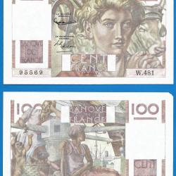 France 100 Francs 1952 Serie W Jeune Paysan Billet Frc Frs Frcs Europe