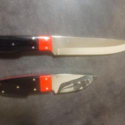 Super ensemble de couteaux MG  lame 17 CMS le couteau de chasse et 9 CMS pour le Skinner.