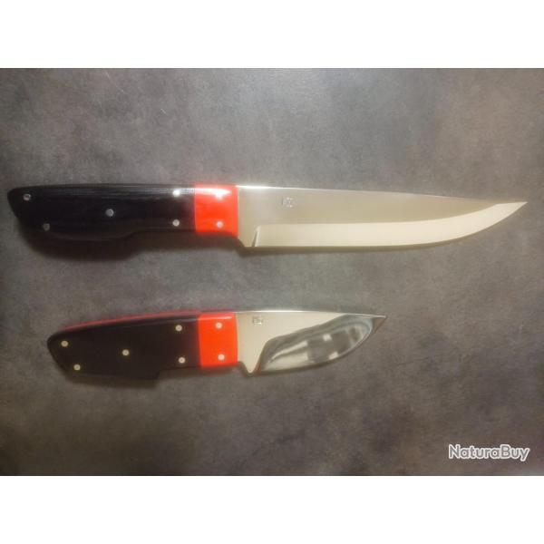 Super ensemble de couteaux MG  lame 17 CMS le couteau de chasse et 9 CMS pour le Skinner.