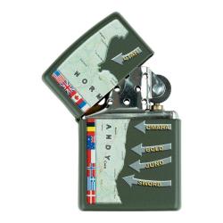 Briquet Zippo DDay Carte militaire Normandie