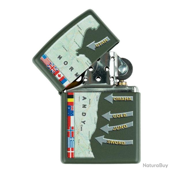 Briquet Zippo DDay Carte militaire Normandie