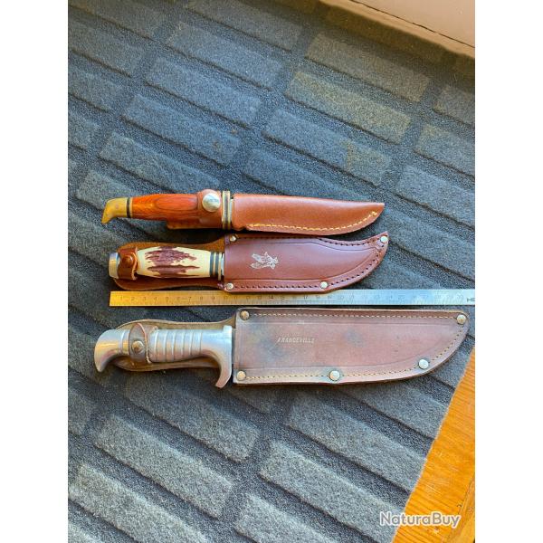 Lot de trois couteaux,poignards genre���scout�