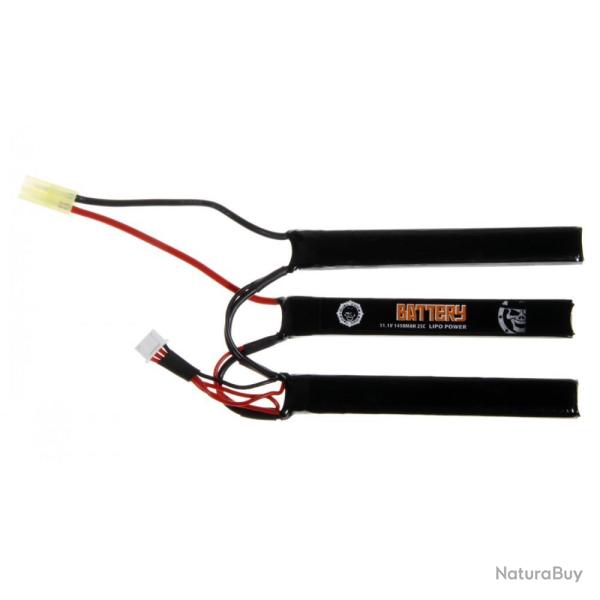BATTERIE LIPO 11.1V 1450 MAH 25C DUEL CODE