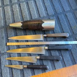 Carquois de cuisine ancien,couteaux nogentais