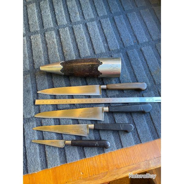 Carquois de cuisine ancien,couteaux nogentais