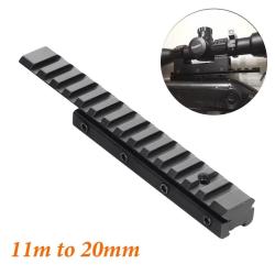 Adaptateur de rail de 11 mm &agrave; 20 mm, de type queue d'aronde, 155 mm -Aluminium