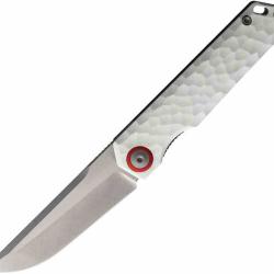 Couteau Maxace Baby Racoon V Lame Acier 10Cr15CoMoV Satin Manche G10 Blanc Liner Lock MAXMM482B