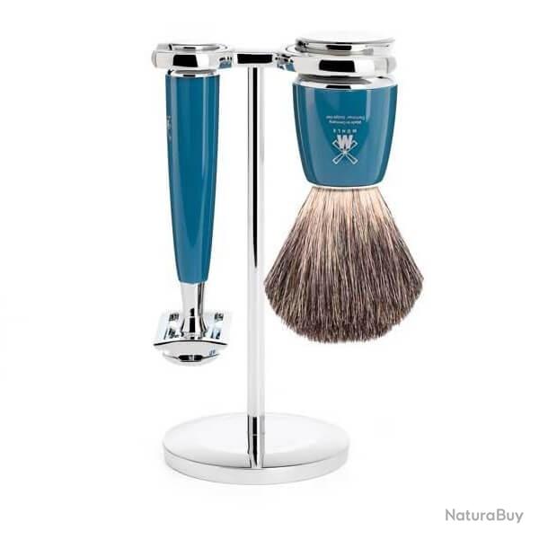 Set 3 pi�ces bleu Muhle Rytmo lame s�curit�, pur noir